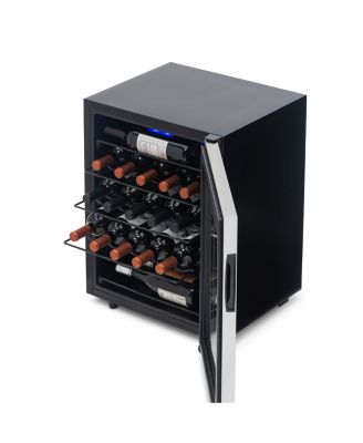 Freestanding 23 Bottle Compressor Wine Fridge in Stainless Steel, Adjustable Racks and Exterior Digital Thermostat
