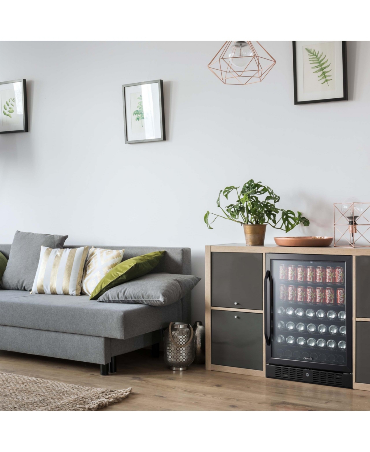 Newair 24" Built-in 177 Can Beverage Fridge in Stainless Steel with Precision Temperature Controls and Adjustable Shelves