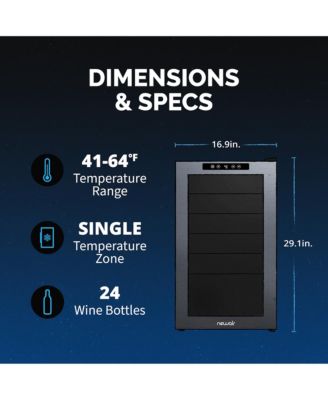 Shadow Series Wine Cooler Refrigerator 24 Bottle, Freestanding Mirrored Wine Fridge with Double-Layer Tempered Glass Door & Compressor Cooling for Reds, Whites, and Sparkling Wine, 41f-64f Digital Temperature Control