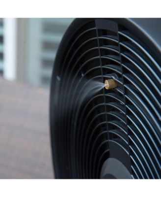 Outdoor Misting Fan and Pedestal Fan in Black, Cools 500 sq. ft. with 3 Fan Speeds and Wide-Angle Oscillation