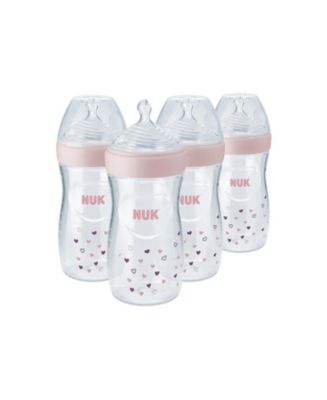 NUK Simply Natural Baby Bottles, 9 Oz, 4 Pack, Pink Hearts - Macy's