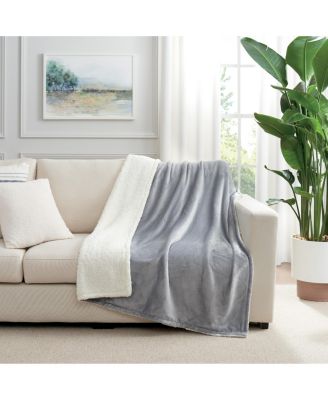 Host & Home Plush Sherpa Throw, 2-Sided Throw Blanket, 200GSM Plush Mink Velvet Face, 250GSM Plush Sherpa Reverse,Twin XL - 68x90