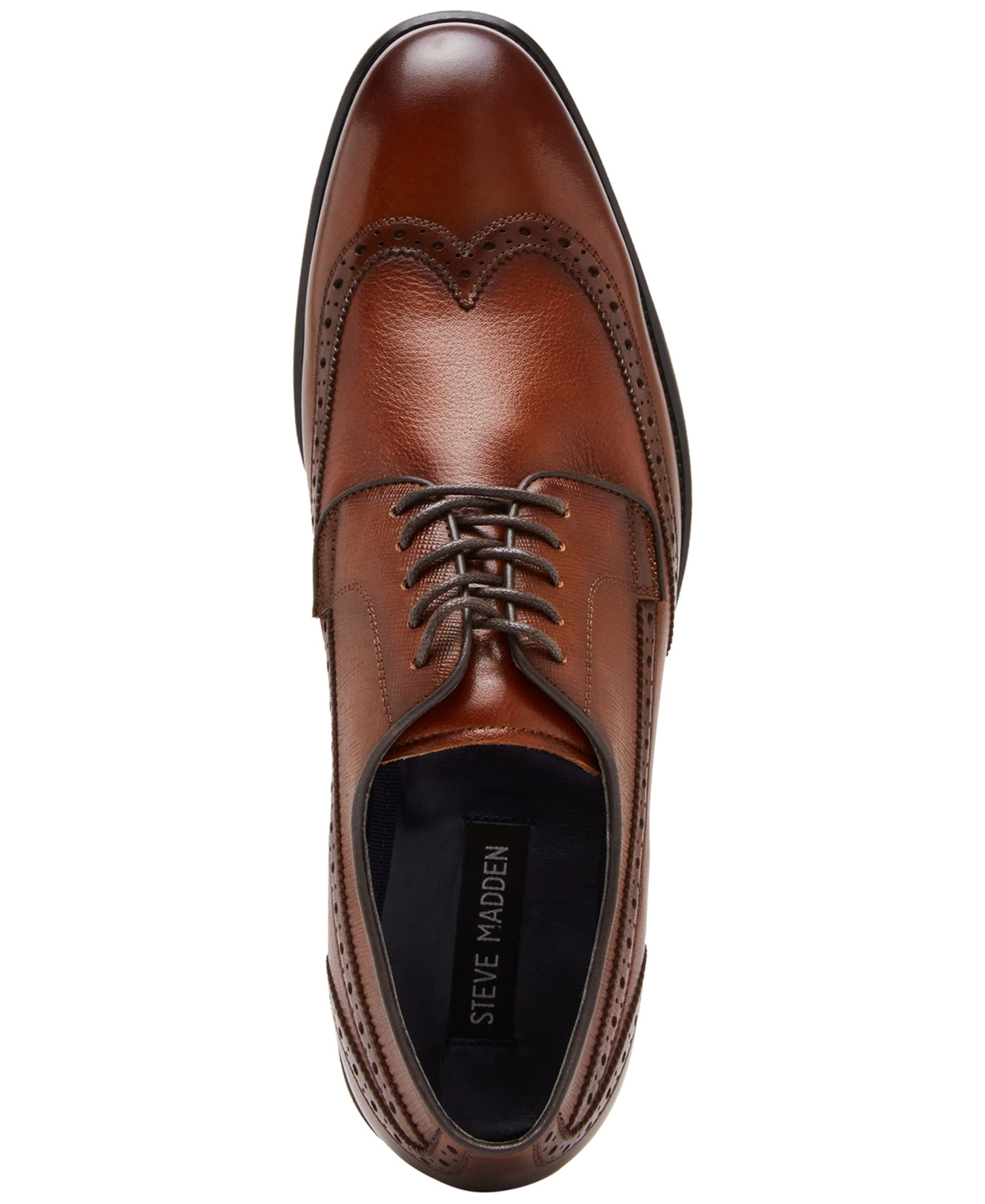 Steve Madden Men's Amir Classic Wingtip Oxford Dress Shoe -tan