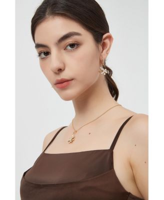 Pave Butterfly Dangle Drop Hoop Earrings