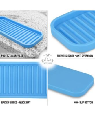 Silicone Sponge Holder for Kitchen Sink - Flexible Multipurpose Kitchen Soap Tray Sponge Organizer