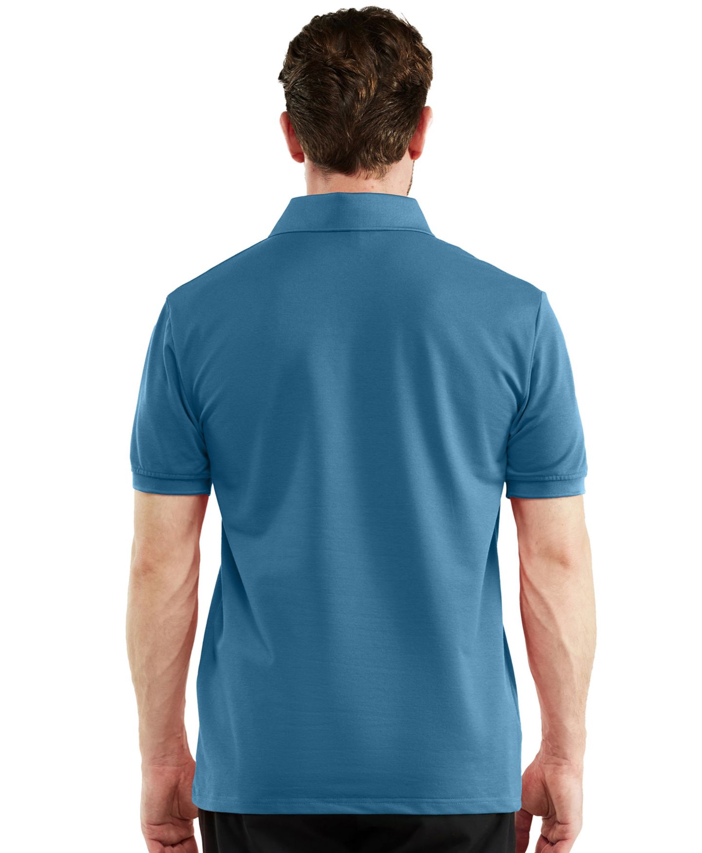 Мужское поло Mio Marino Classic-Fit Cotton-Blend Pique Polo Shirt, цвет: Синий — фото 5