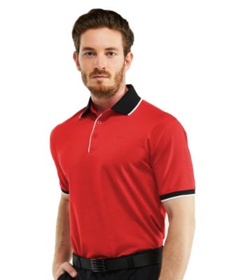 Men's Classic-Fit Cotton-Blend Pique Polo Shirt with Contrast Collar