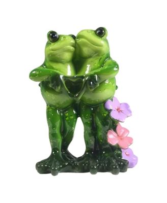4.75"H Frog Couple Sign of Love Figurine Decoration Home Decor Perfect Gift for House Warming, Holidays and Birthdays