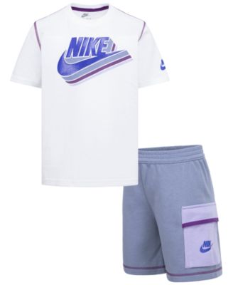 Nike - Little Boys Reimagine T-Shirt & French Terry Cargo Shorts, 2 Piece Set