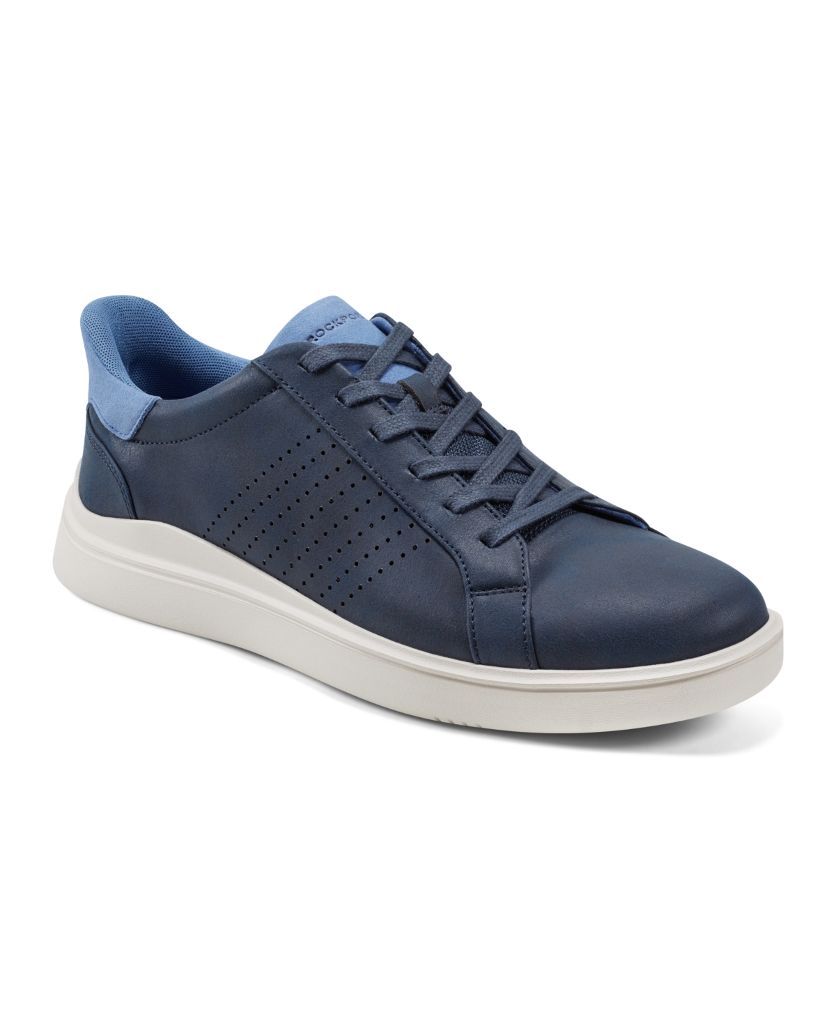 Shop Rockport Men Tristen Step Activated Lace Up Sneaker In Dark Blue