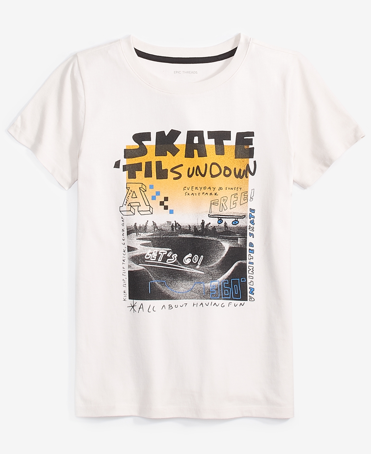 Epic Threads Little and Big Boys Skate 'Til Sundown Graphic T-Shirt, Created for Macy's