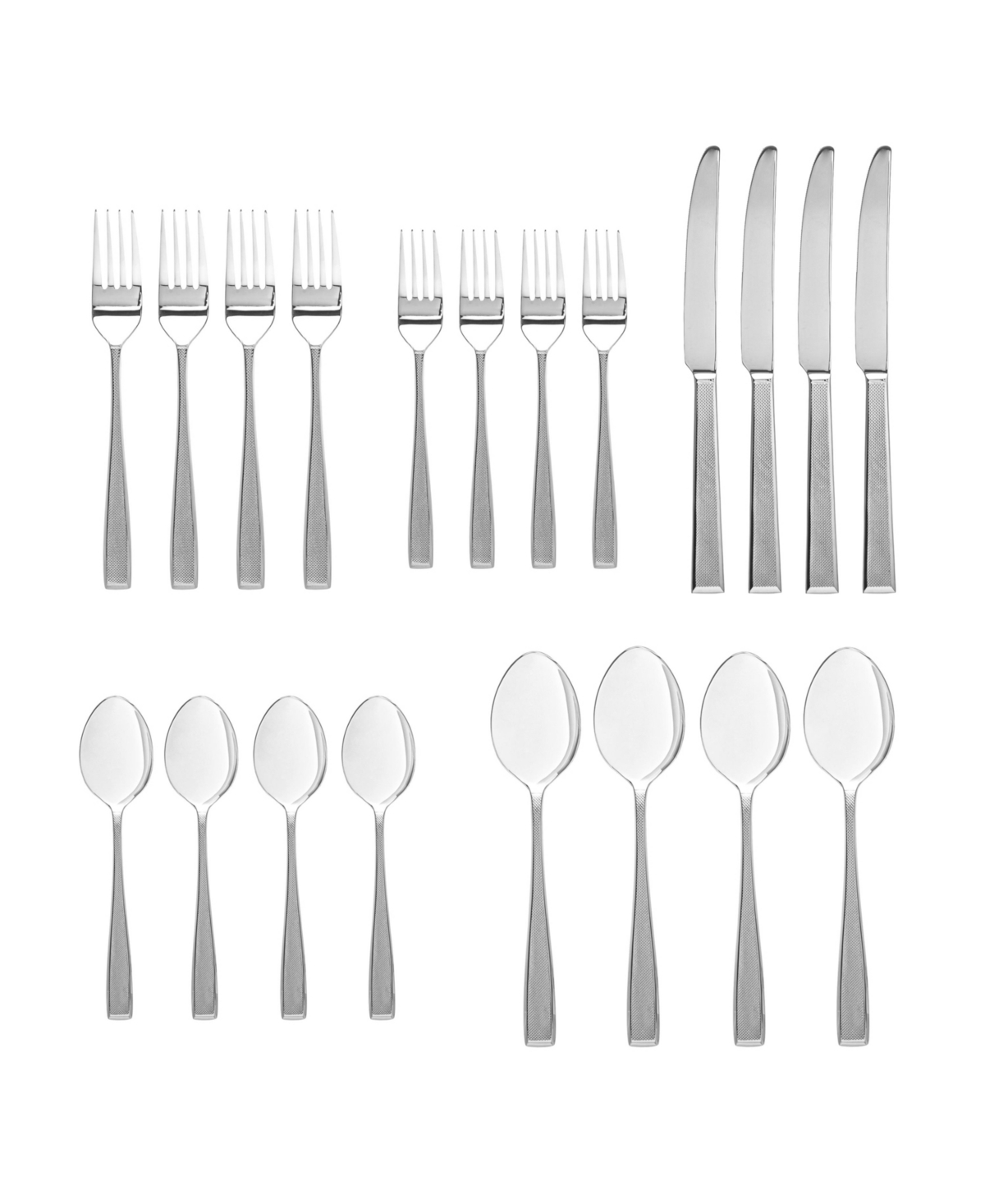 Godinger Ingot Mirrored 18/10 Stainless 20 Piece Set, Service For 4 In Silver