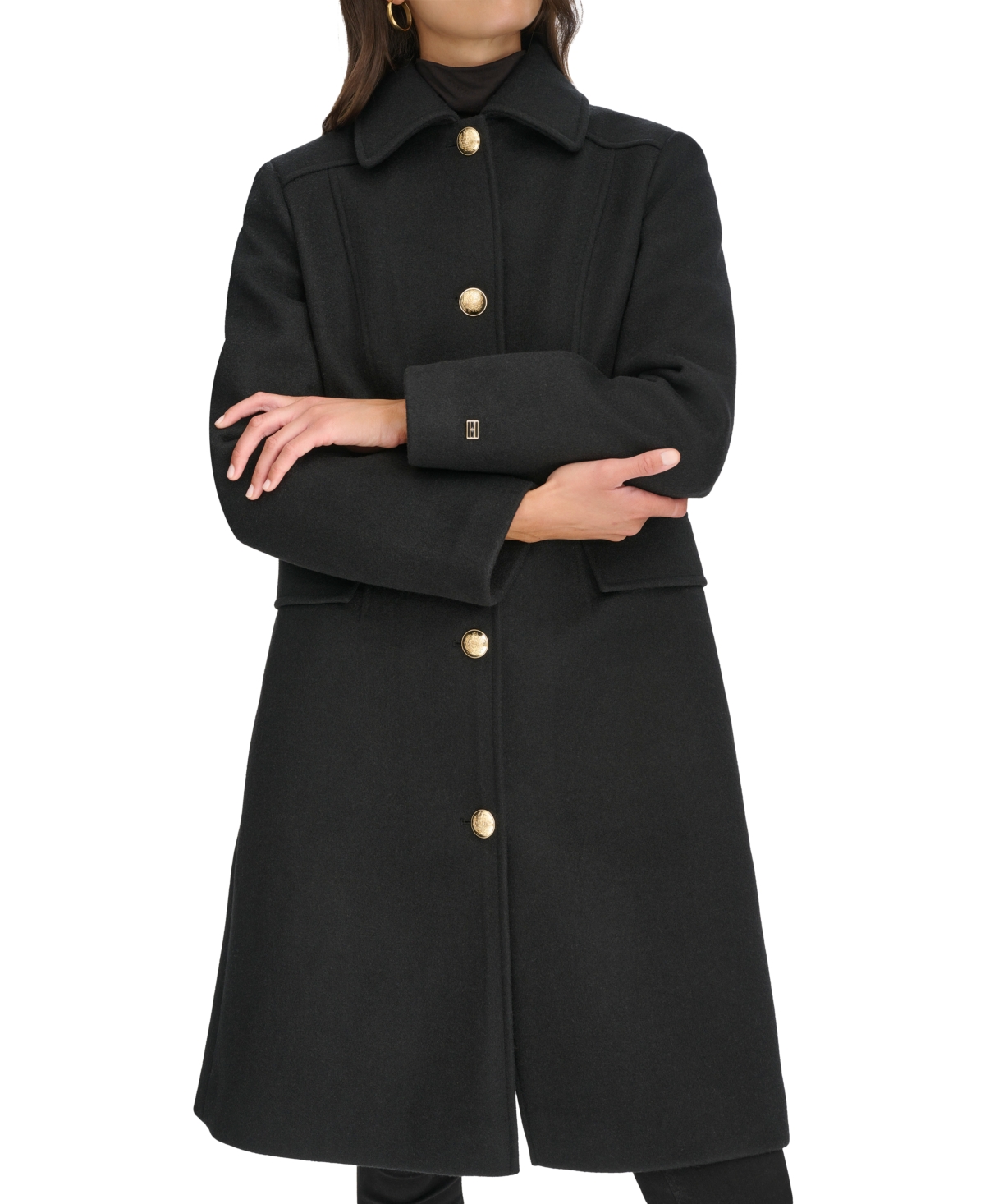 Tommy Hilfiger Women's Hooded Single-Breasted Coat, Created for Macy's
