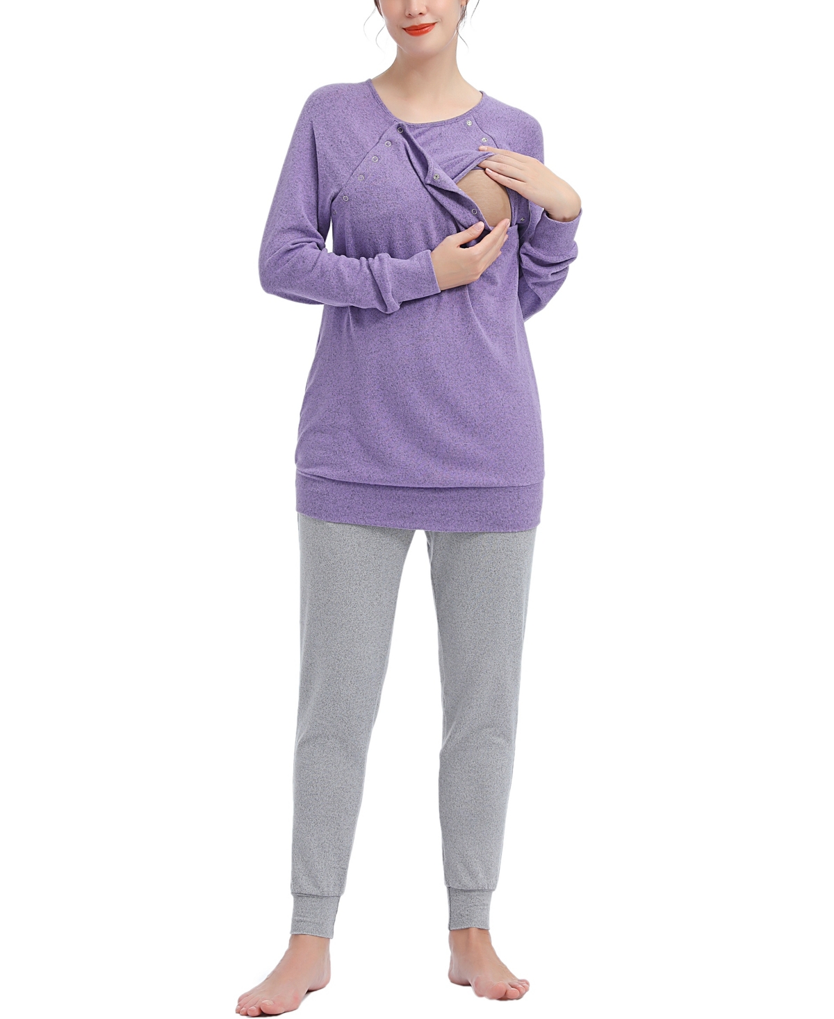 kimi + kai Maternity Zoie Nursing 2-Piece Pajama Set