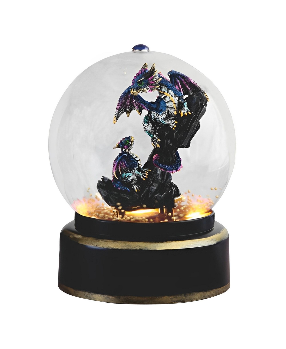 7.5"H Blue Dragon in Air Powered Snow Globe Home Decor Perfect Gift for House Warming, Holidays and Birthdays - Multicolor