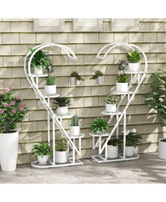 5 Tier Metal Plant Stand with Hanging Hook for Multiple Plants