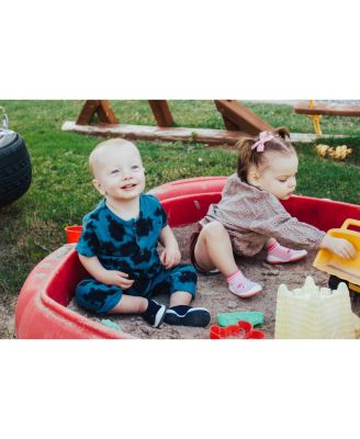 Infant Boy Girl First Walk Sock Shoes Flat Navy