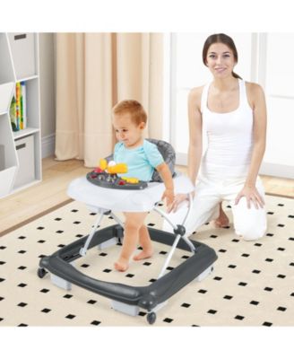 Kids Foldable Baby Walker with 3 Adjustable Heights and Padded Seat