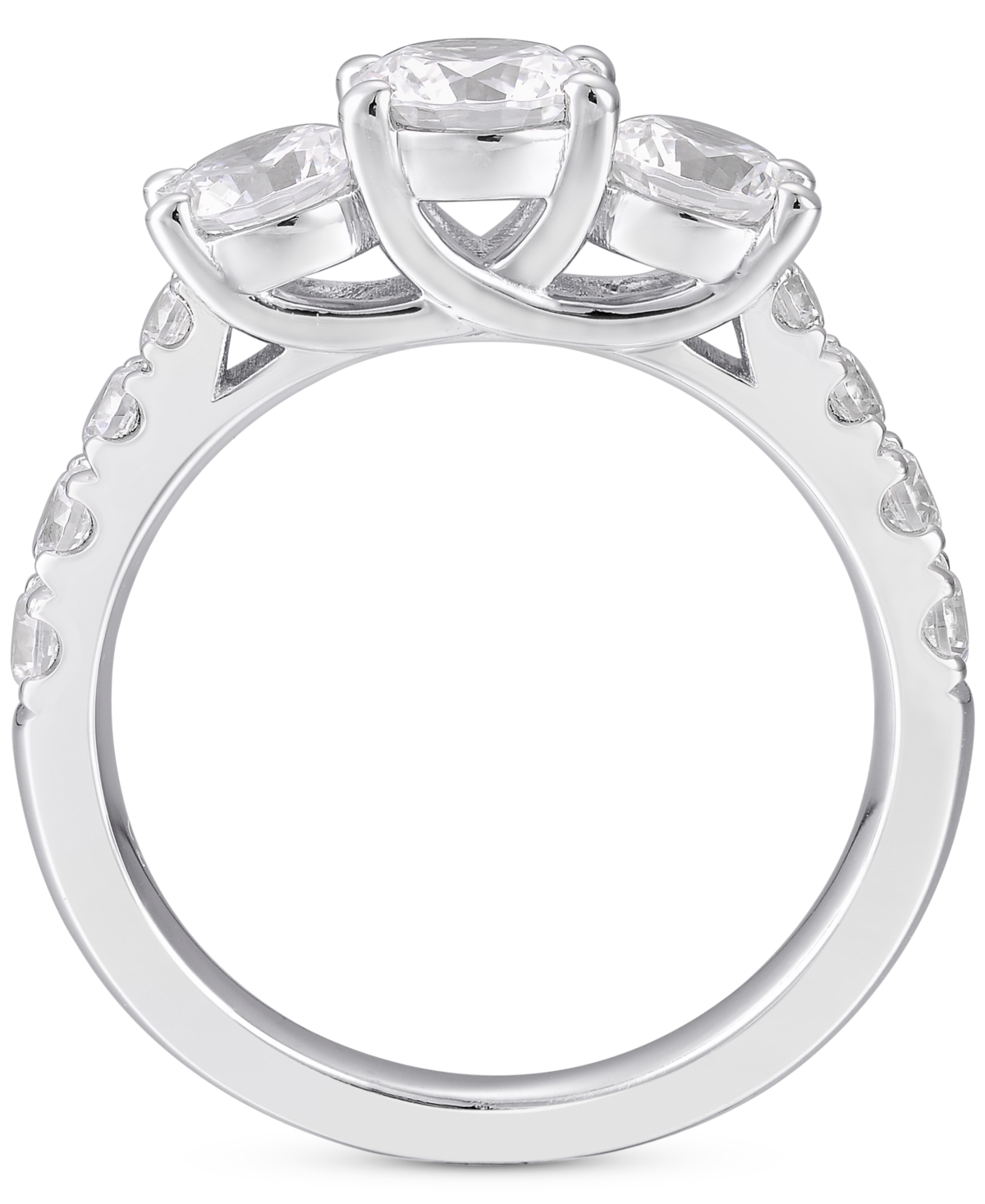 Diamond Three Stone Engagement Ring (2 ct. t.w.) in 14k- White Gold