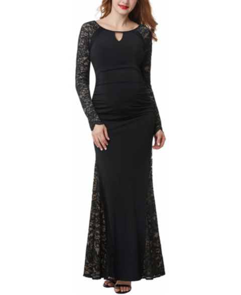 Женское платье kimi + kai Lace Trim Mermaid Maxi, цвет: Чёрный