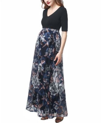 Maternity Annabelle Mesh Print Maxi Dress
