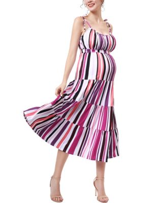 Maternity Fit and Flare Ruffle Dress