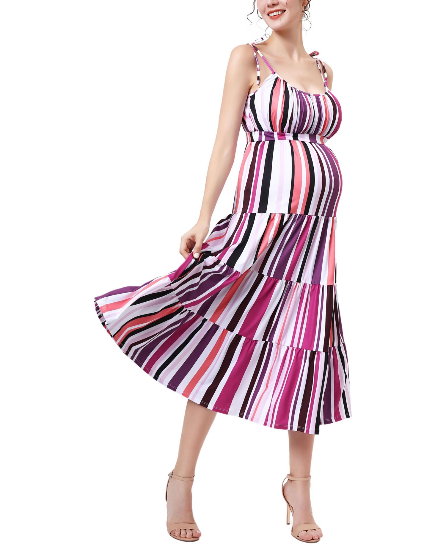 Women's Fit and Flare Ruffle Dress