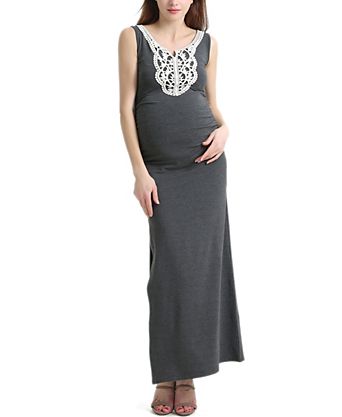 Maternity Bethany Lace Trim Maxi Dress