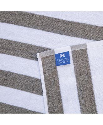 California Cabana Chaise Lounge Covers (2 Pack), Striped Color Options, 30x85 in. with 8" Fitted Pocket for Beach or Pool Chair