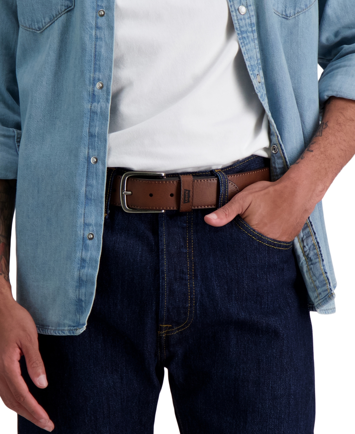 Shop Levi's Men's Harness-buckle Belt In Tan