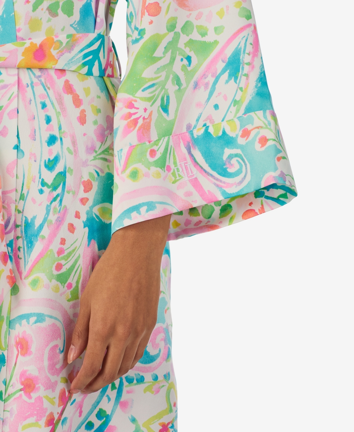 Shop Lauren Ralph Lauren Short Kimono Robe In Multpais