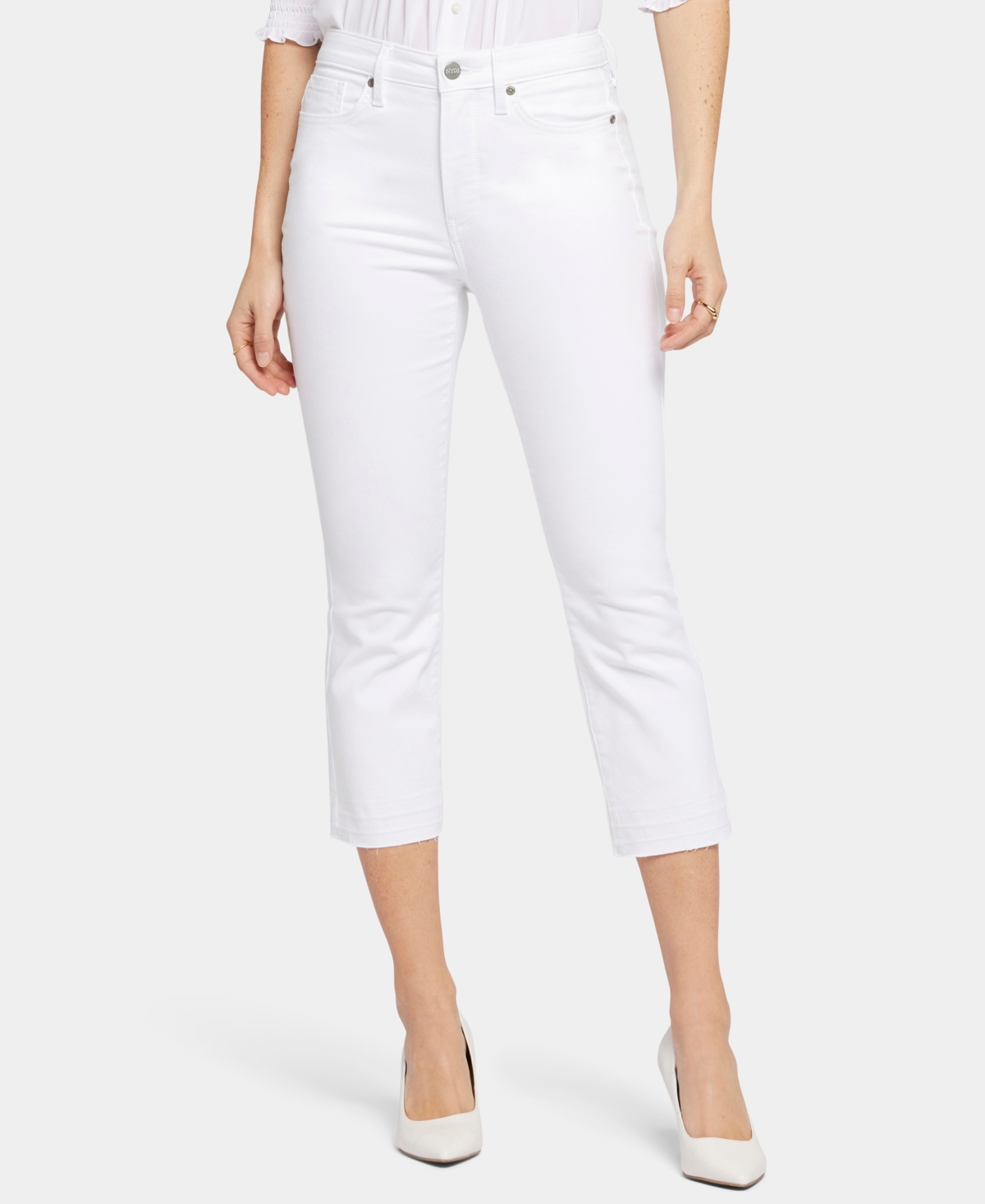 Shop Nydj 's Chloe Capri Jeans In Optic White
