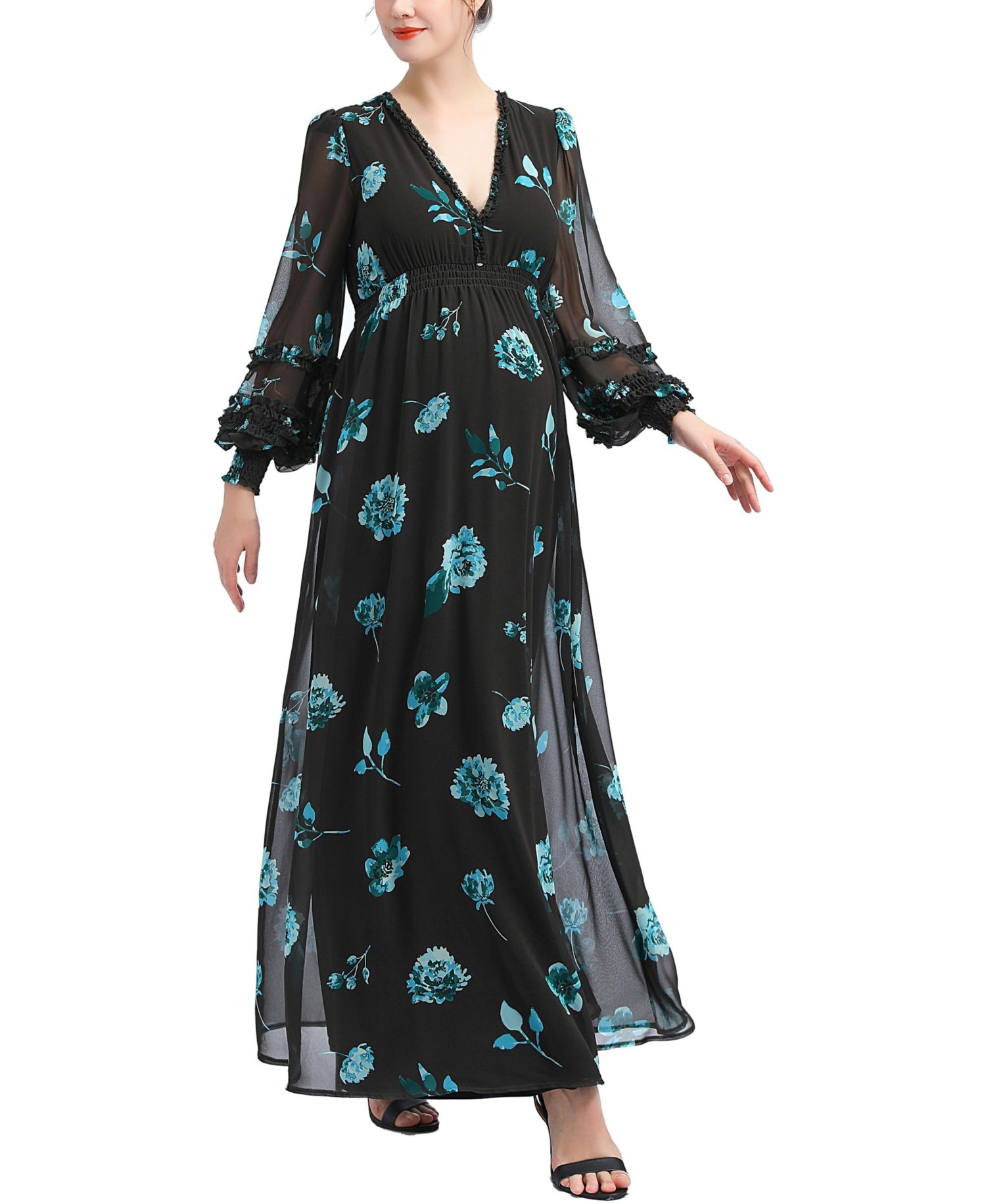 Women's Maternty Floral Print Maxi Dress
