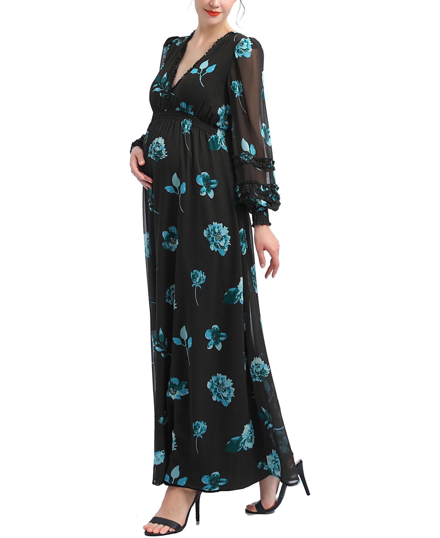 Women's Maternty Floral Print Maxi Dress