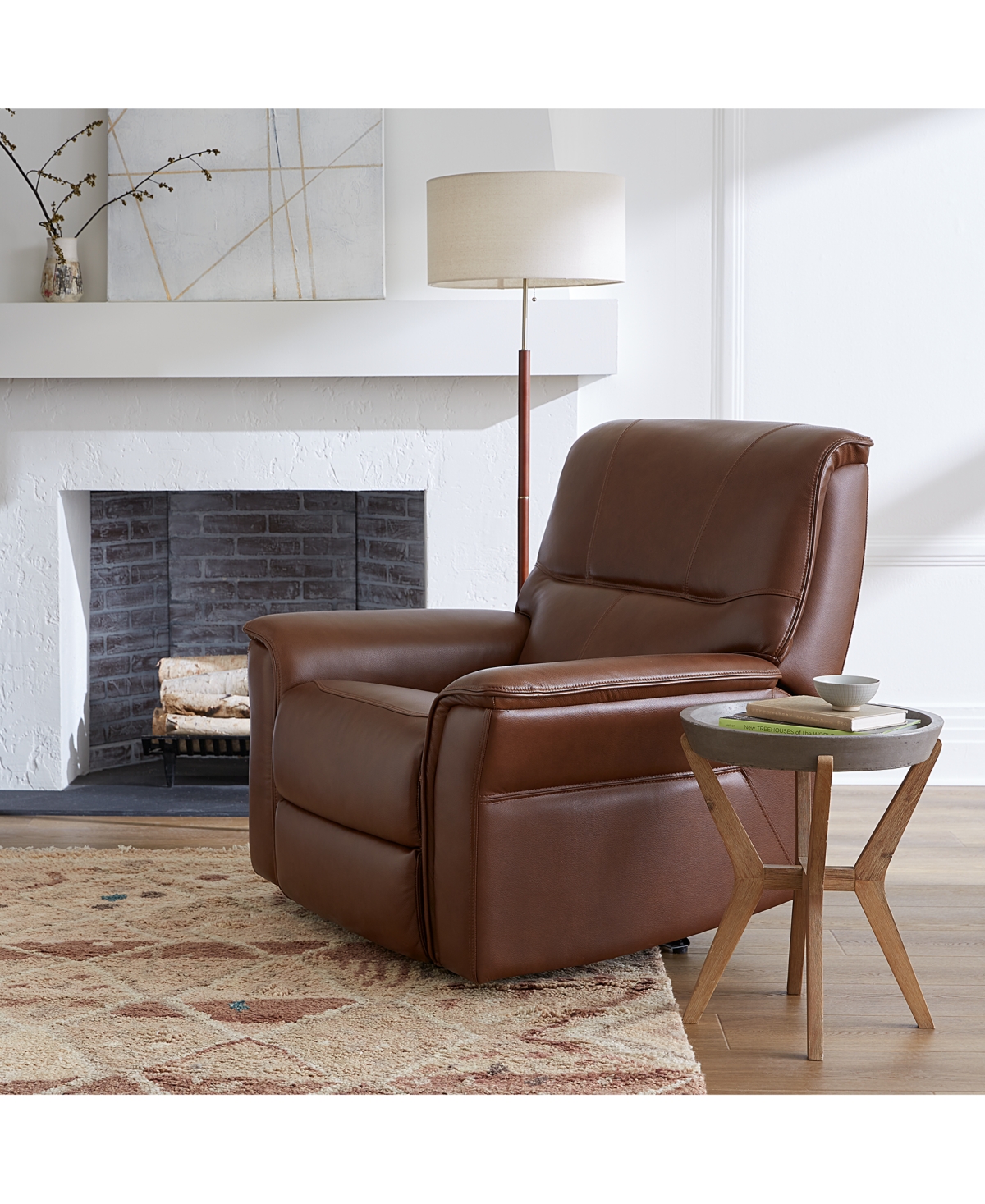Macy's Warlington 42" Leather Zero Gravity Recliner, Created For  In Charcoal