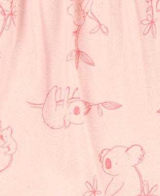 Baby Girls Pink Floral 3-Piece Jumpsuit and Headband Set