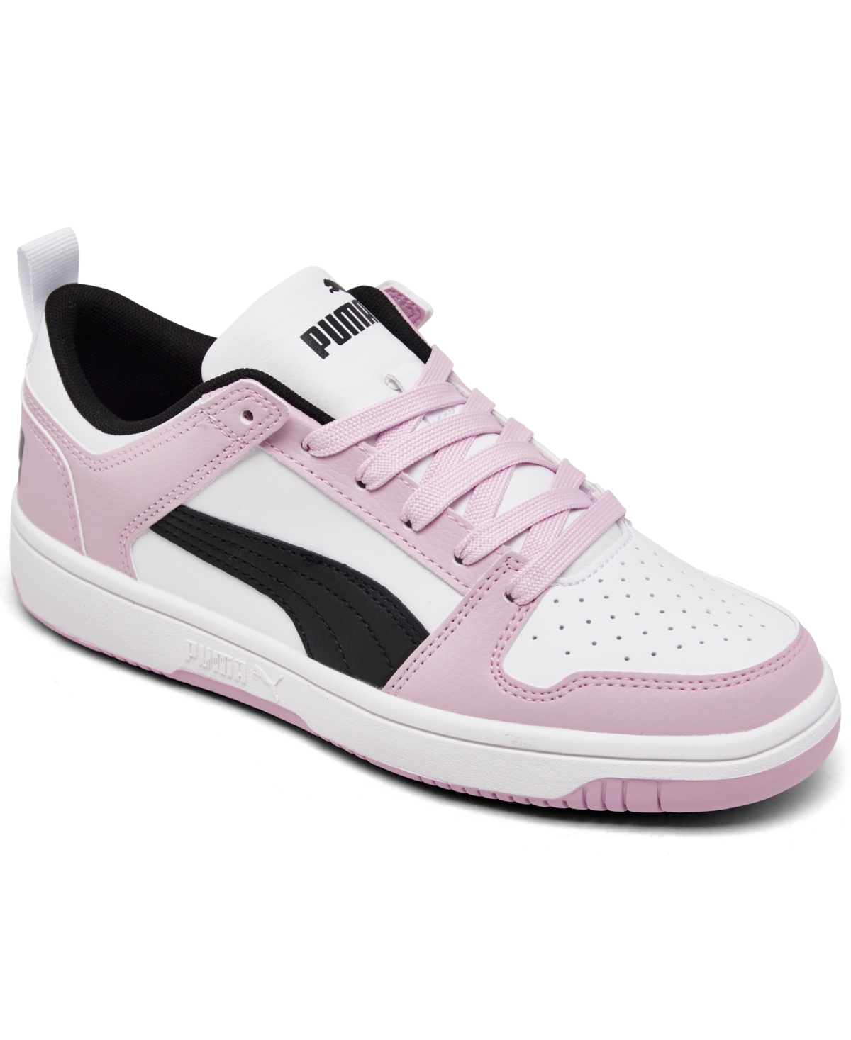 Shop Puma Big Girls' Rebound Layup Low Casual Sneakers From Finish Line In White