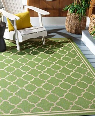 Courtyard CY6918 Green and Beige 5'3" x 7'7" Outdoor Area Rug