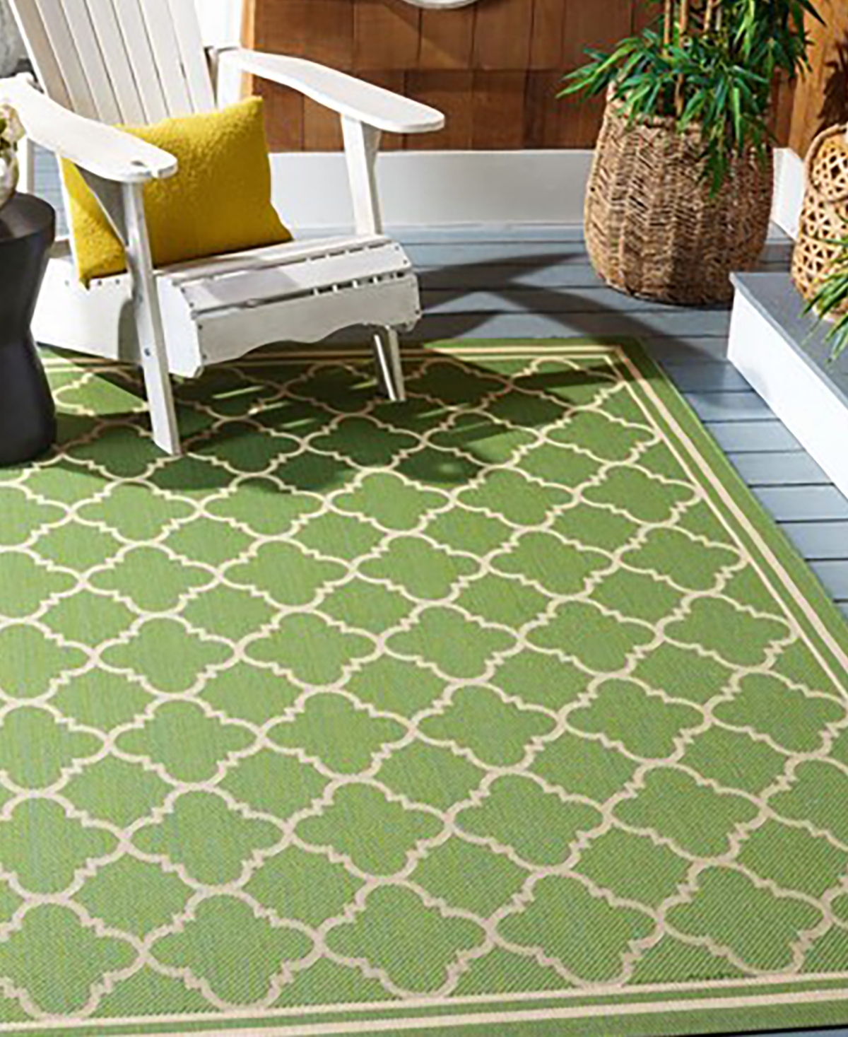 Safavieh Courtyard CY6918 Green and Beige 5'3" x 7'7" Outdoor Area Rug