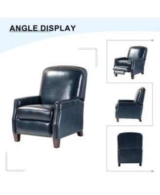 Hickey Modern Genuine Leather Recliner with Nailhead Trim