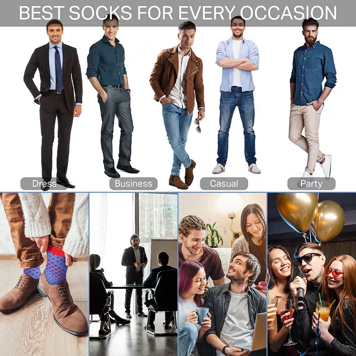 Men's Savvy Sharp Fun Dress Socks 12 Pack - thumbnail 10