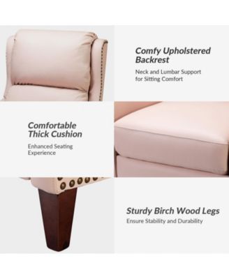 1 piece Leather Pushback Recliner chair