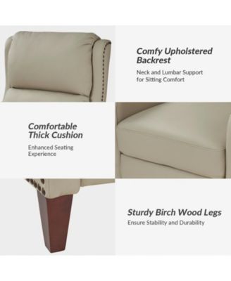 1 piece Leather Pushback Recliner chair