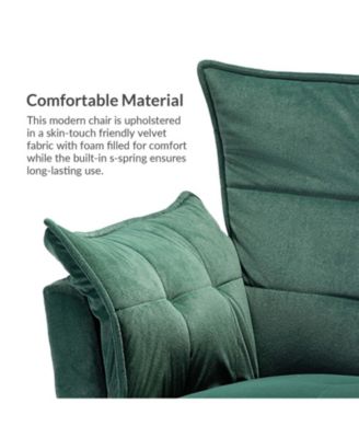 Velvet Accent Chair with Gold Legs