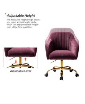 Velvet Home Office Desk Chair Height Adjustable Chair