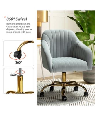 Velvet Home Office Desk Chair Height Adjustable Chair