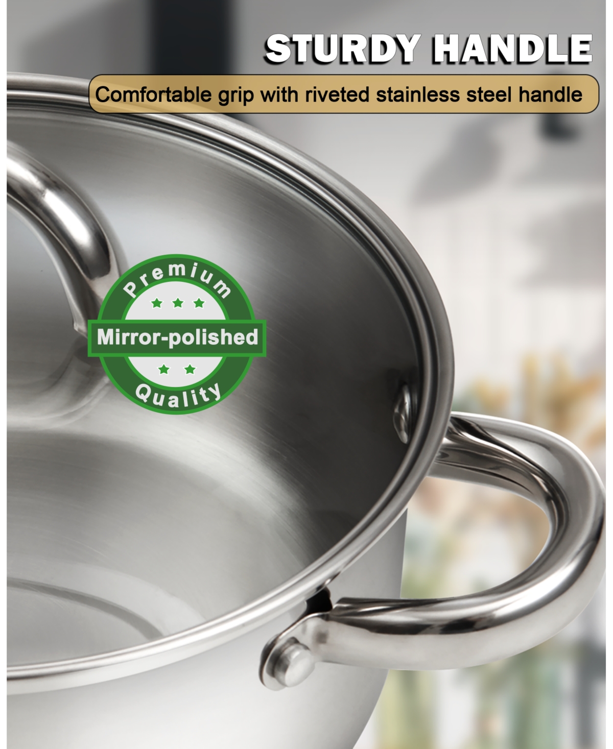 Cook N Home Stockpot with Lid, BasicsSoup Pot, 8-Quart - Stainless steel