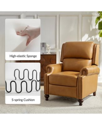 Franco Traditional Genuine Leather Manual Recliner