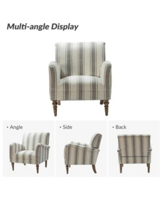 Erdahl Contemporary Arm Chair Stripe with wooden legs