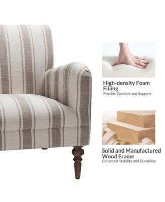 Erdahl Contemporary Arm Chair Stripe with wooden legs